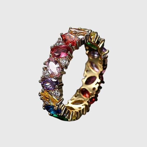 Anello Vintage in Zirconia Colorata