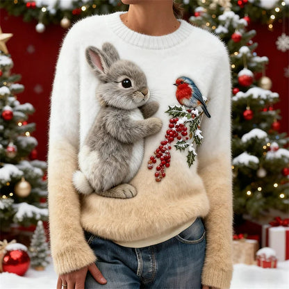 Suzette™ - Le Pull Lapin Festif Qui Réchauffe Votre Hiver