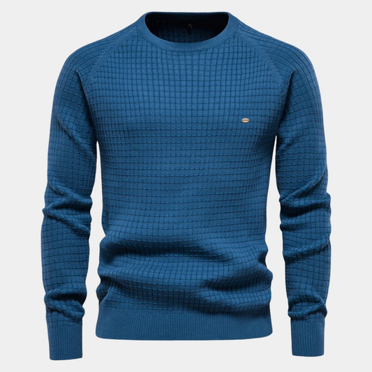 ROSSI ROMA™ | MAGLIONE DA UOMO CON MOTIVO A GRIGLIA