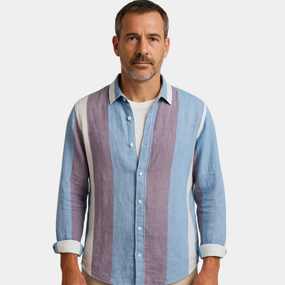 ANSELMO | CAMICIA DI LINO LEGGERA A RIGHE