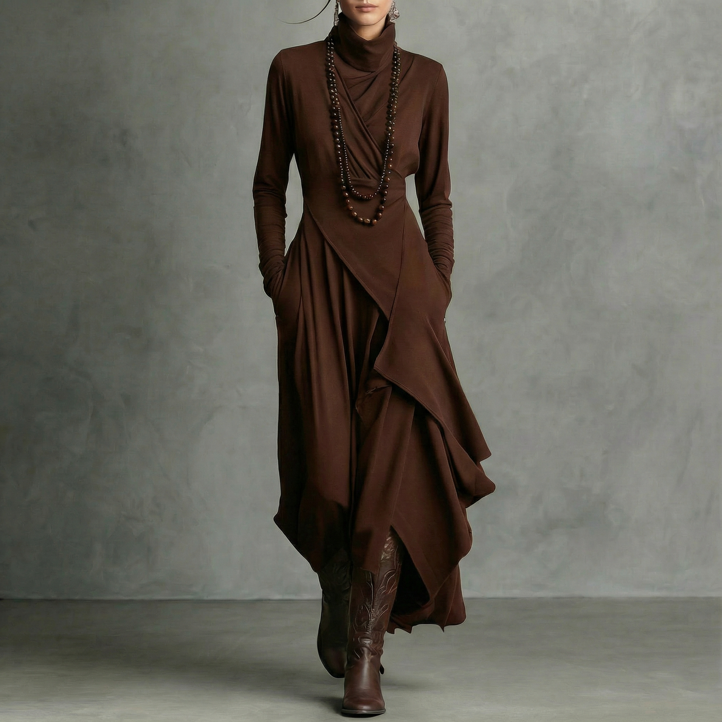 AVELINE™ | Robe longue asymétrique Boho-Elegance