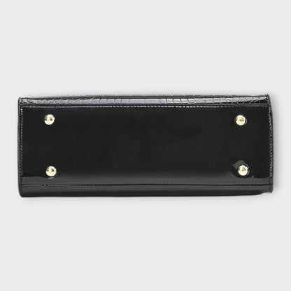 Gianna Boutique - Borsa a Mano con Motivo Coccodrillo Lucido