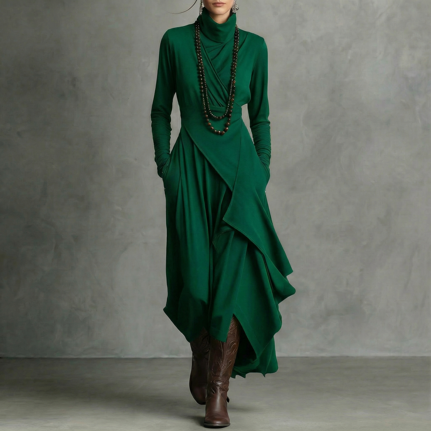 AVELINE™ | Robe longue asymétrique Boho-Elegance