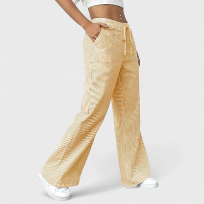 Dominique - Comodi pantaloni larghi con dettagli eleganti