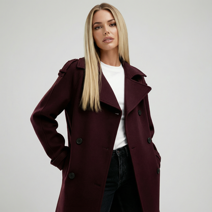 AMALIA™ | Trench-coat bordeaux