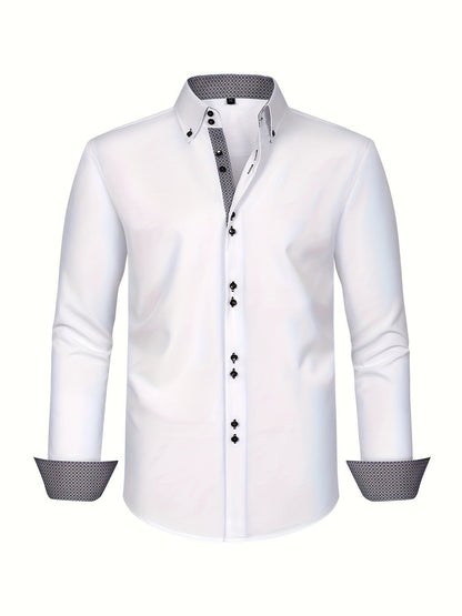 ALBERTO | CAMICIA ELEGANTE LEGGERA CON DETTAGLI A CONTRASTO