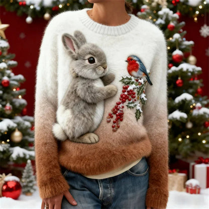 Suzette™ - Le Pull Lapin Festif Qui Réchauffe Votre Hiver
