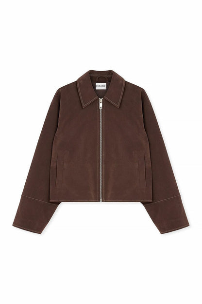 VALIRA Giacca Zip in Finta Suede