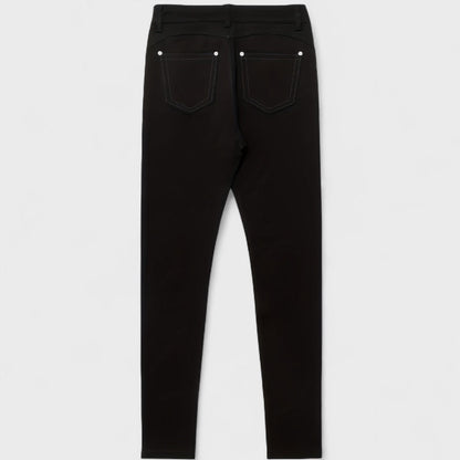 Floriale - Jeans neri in denim a vita alta per donna