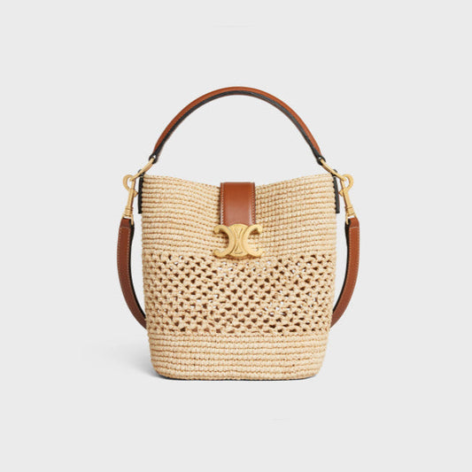 Sac Seau "Riviera" — Raffia & Cuir