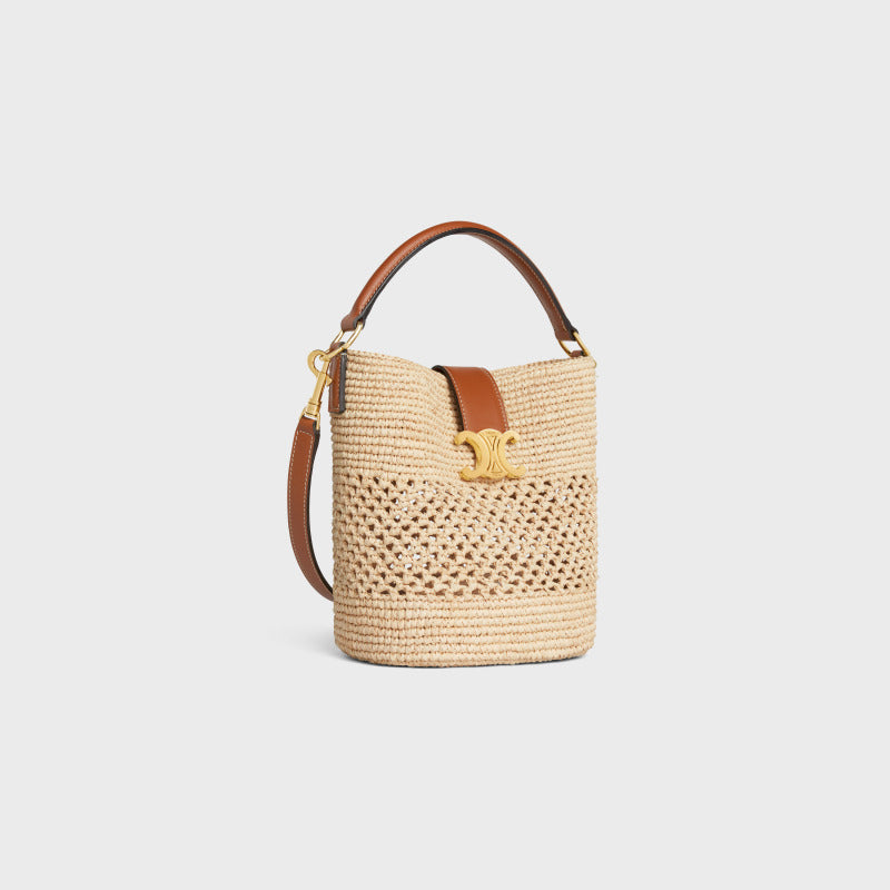 Sac Seau "Riviera" — Raffia & Cuir
