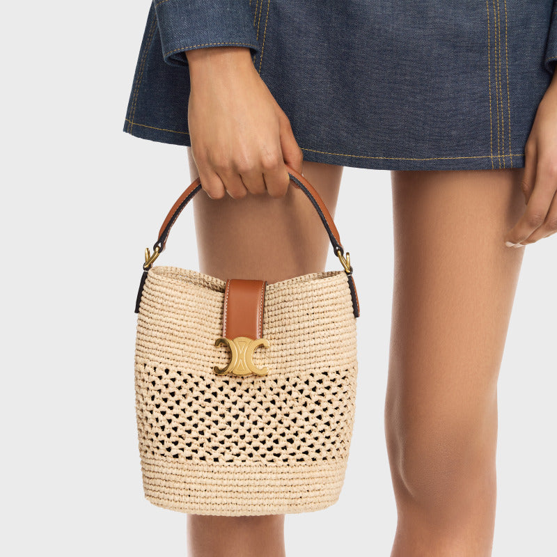 Sac Seau "Riviera" — Raffia & Cuir