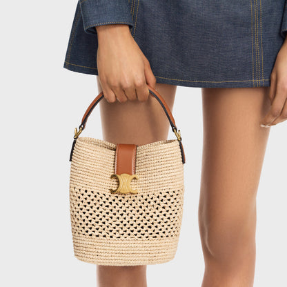 Sac Seau "Riviera" — Raffia & Cuir