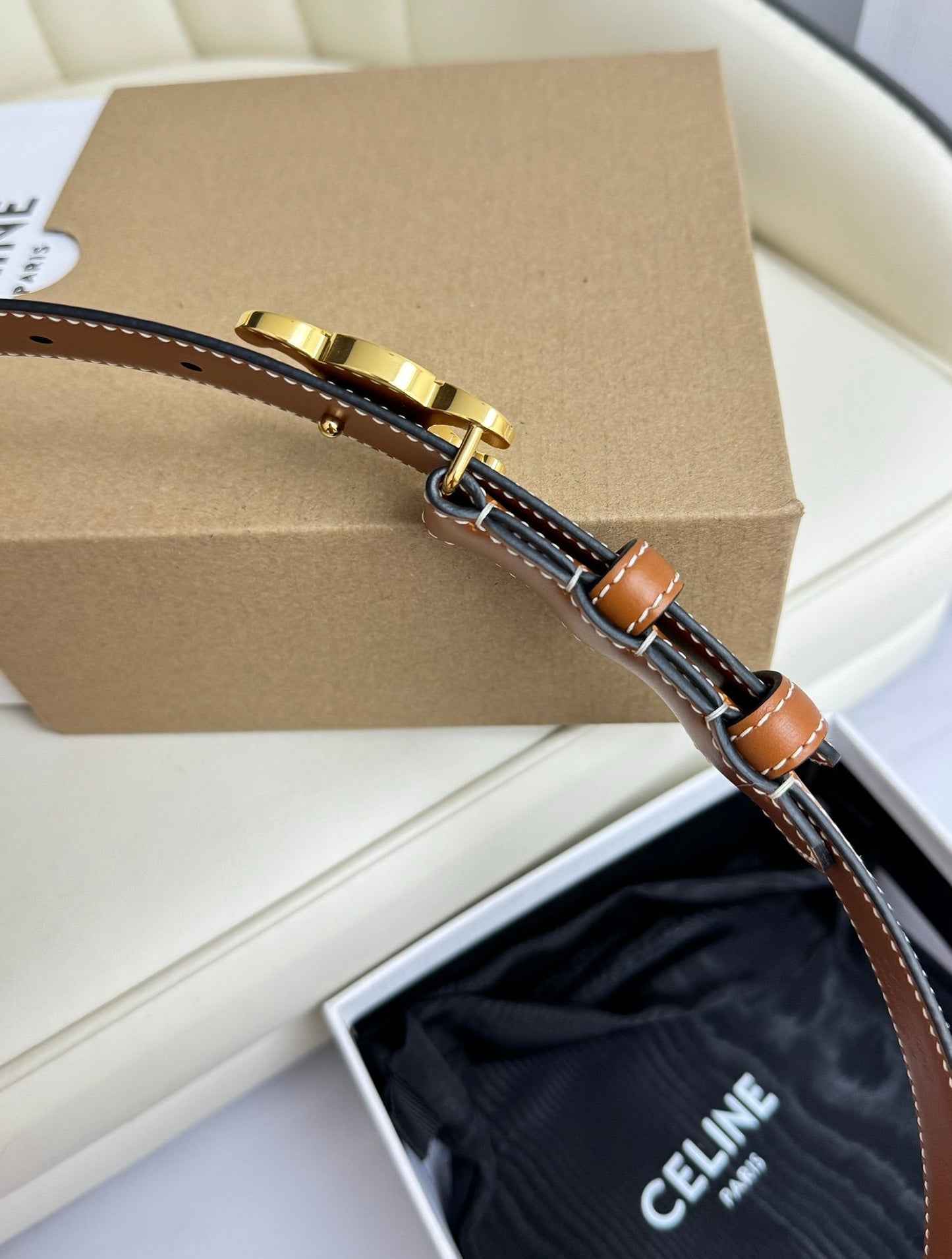 Ceinture "Triomphe" — Marron Bronze (25 mm)