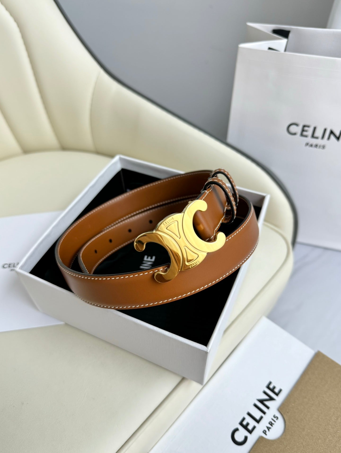 Ceinture "Triomphe" — Marron Bronze (25 mm)