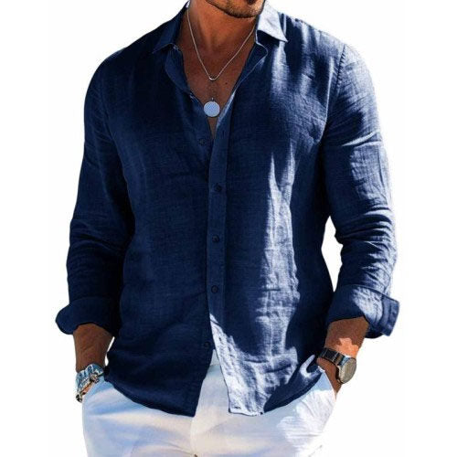 GENNARO | CAMICIA ELEGANTE IN COTONE E LINO