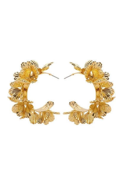 Hadley | Orecchini a forma di C con design floreale