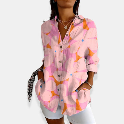 LYSSA™ | Camicetta floreale con chiusura a bottoni